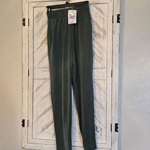 Monki Dark Green Trousers Women’s XXS Elastic Waist Wide Leg NWT